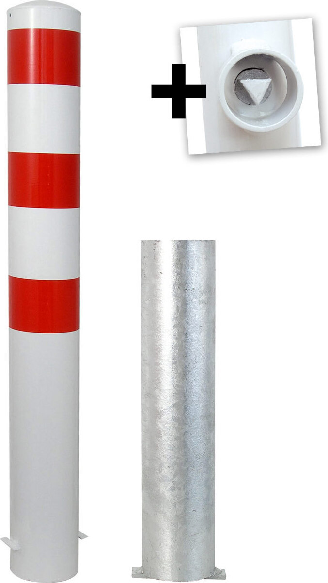 Schake Stahlrohrpoller herausnehmbar aus Stahlrohr verzinkt Ø152x3,2mm mit Dreikantverschluss 1500mm Gesamtlänge