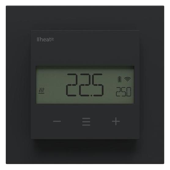 Heatit Z-Temp3 Batteriebetriebenes Thermostat 800er Serie (Schwarz Matt) (4512691)