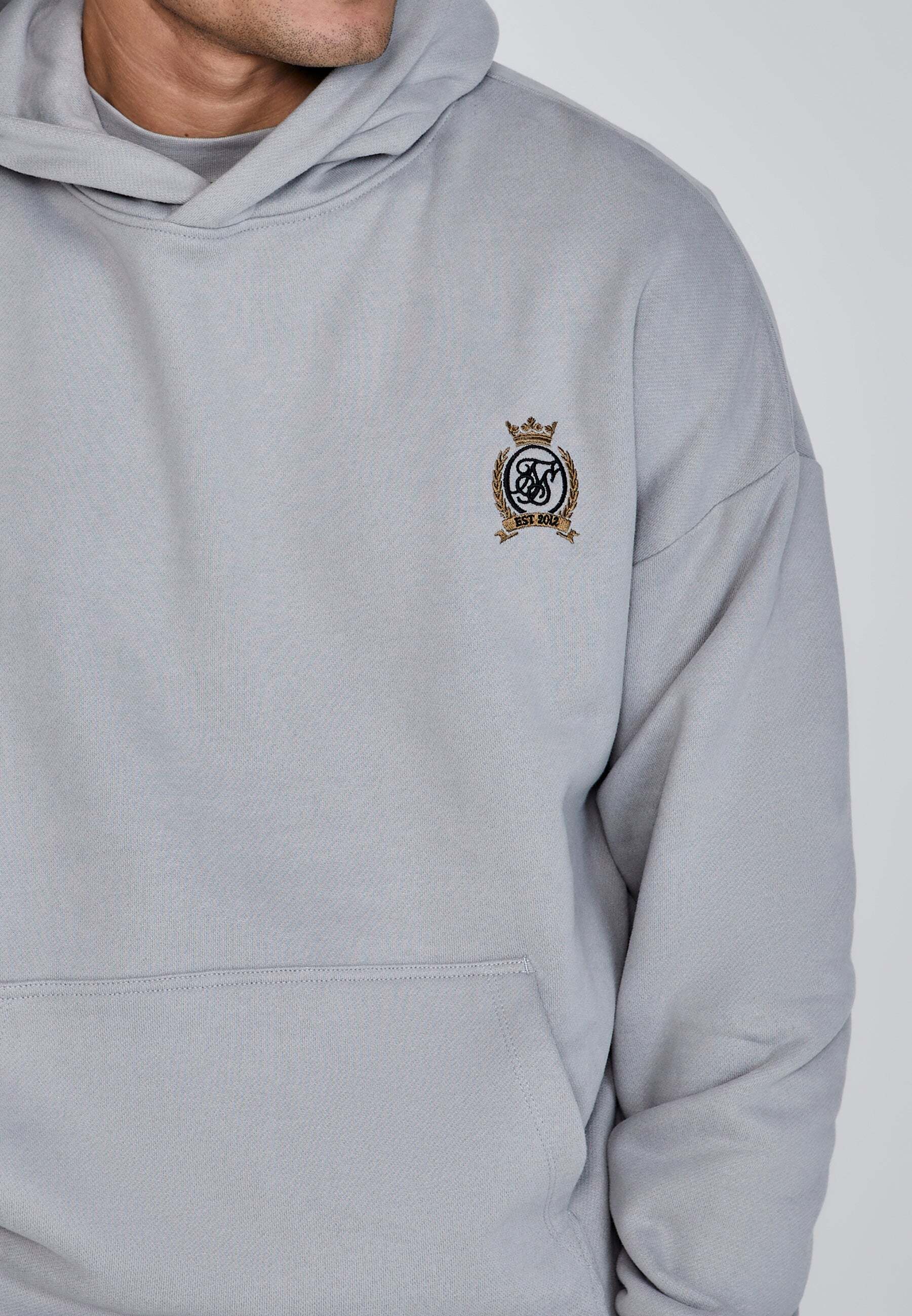 Kapuzenpullover SIKSILK "Siksilk Kapuzenpullover Pullover Hoodie", Herren, Gr. S, grau, Obermaterial: 100% Baumwolle CO., Pullover Kapuzenpullover grau S