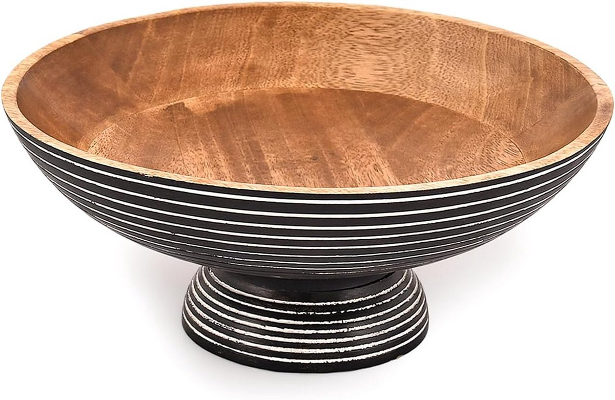 Ronde fruitschaal van acaciahout voor keuken en decoratie - Diameter: 30,5 cm