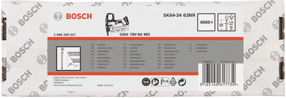 Bosch Senkkopf-Stift 64-34 63 NR 63 mm Edelstahl (2608200527)