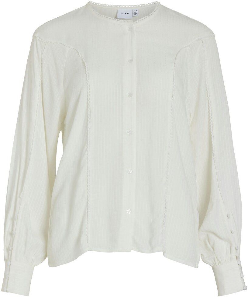 VILA Blouse fluide, col brodé