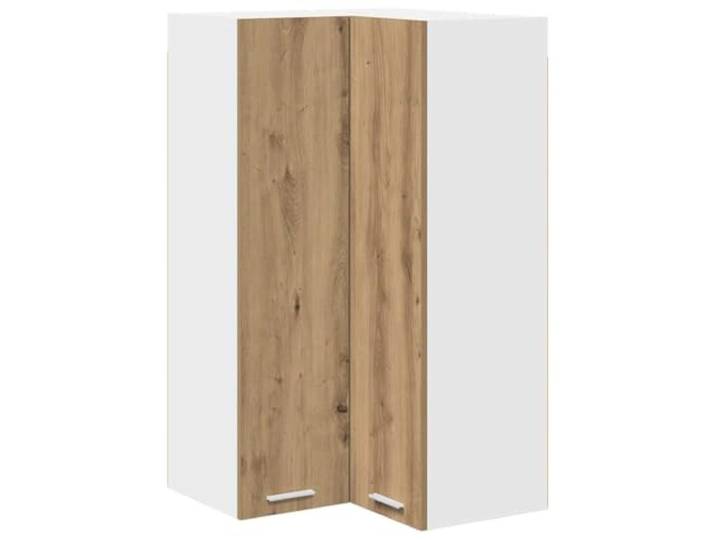 HKTMGDNG Eckhängeschrank Holzwerkstoff Eichen-Optik Weiß 57x57x100 cm Praktischer Hängeschrank für die Küche nutzt ungenutzte Ecken optimal aus und schafft ordentlichen Stauraum.