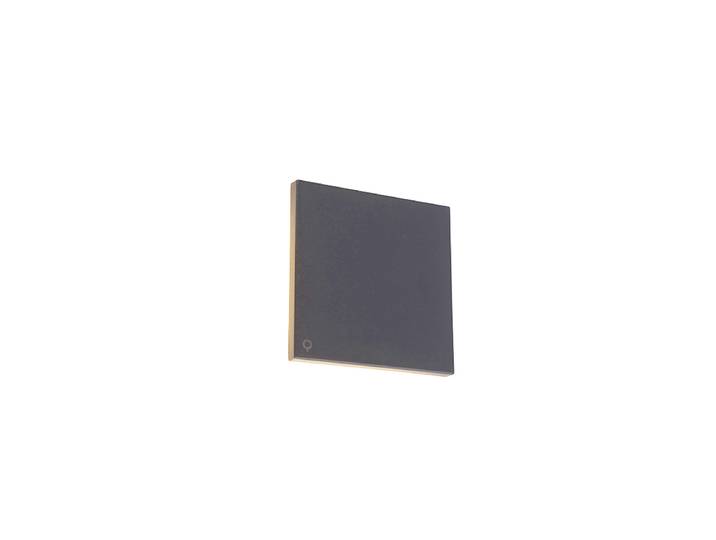 Applique design en aluminium gris 15 cm avec LED 9W - Skyf