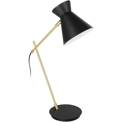 EGLO Tischleuchte "AMEZAGA", schwarz (schwarz, messingfarben), H: 57,5cm, 1 Stk., Leuchten, Tischleuchte in schwarz und messing aus Stahl - exkl. E27 - 10W, Tischleuchte