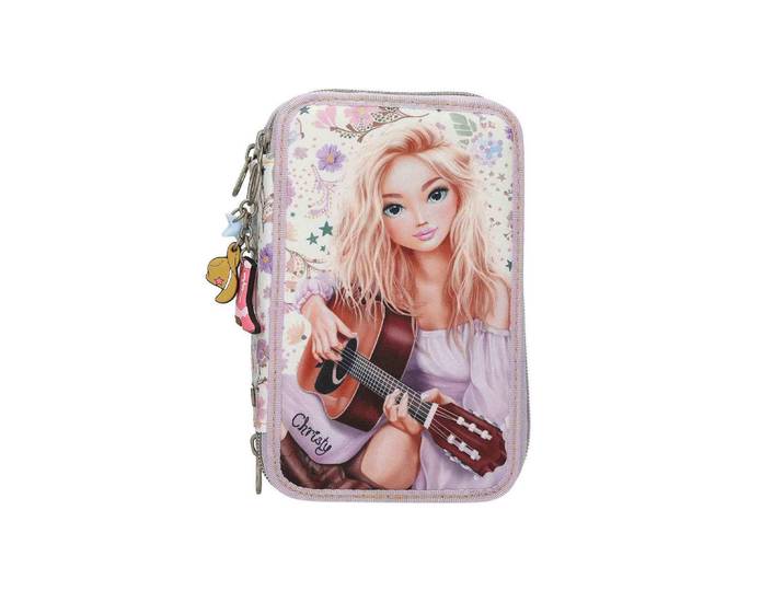 Depesche Germany 3-Fach Federtasche Cowgirl TOPModel creme 7,5 x 13 x 20 cm, Creme, Kunststoff, Rechteckig, 13x20x7.5 cm, unisex, Dekoration, Malbedarf & Bastelbedarf