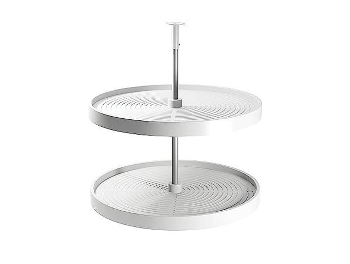 Emuca - Satz Shelvo runde Ablagen für Küchenmodul, 800, Weißer Kunststoff und Aluminium