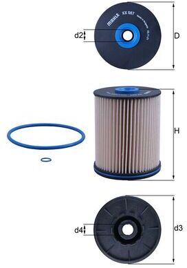 Mahle Kraftstofffilter Kx567d Filtereinsatz 115mm Für Vaughall