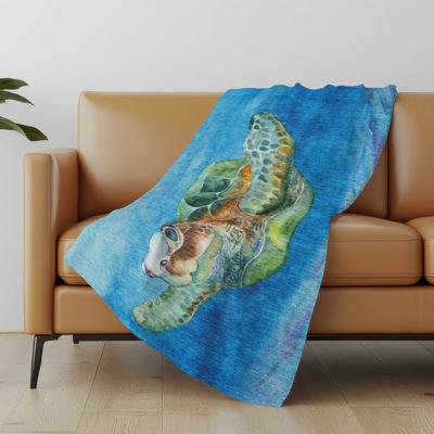 Addison Rugs Premium Machine Washable ASB148 Turtle Sherpa Throw Blanket