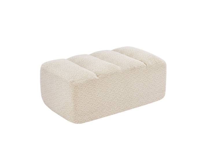 Pouf Ottoman En Fleece Granulé Beige Et Blanc Modenuit