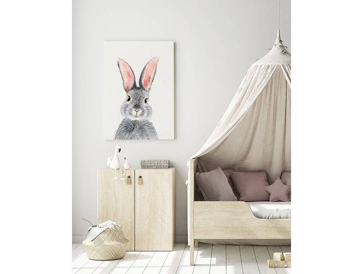 Impression sur toile Watercolor Rabbit 40 x 50cm Multicolore