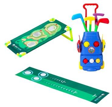 Trimate Toddler Golf Set with 2-in-1 Cornhole Board