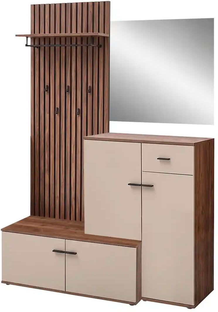 Höffner Kompaktgarderobe  Rovereto ¦ creme ¦ Maße (cm): B: 148 H: 199 T: 38.0