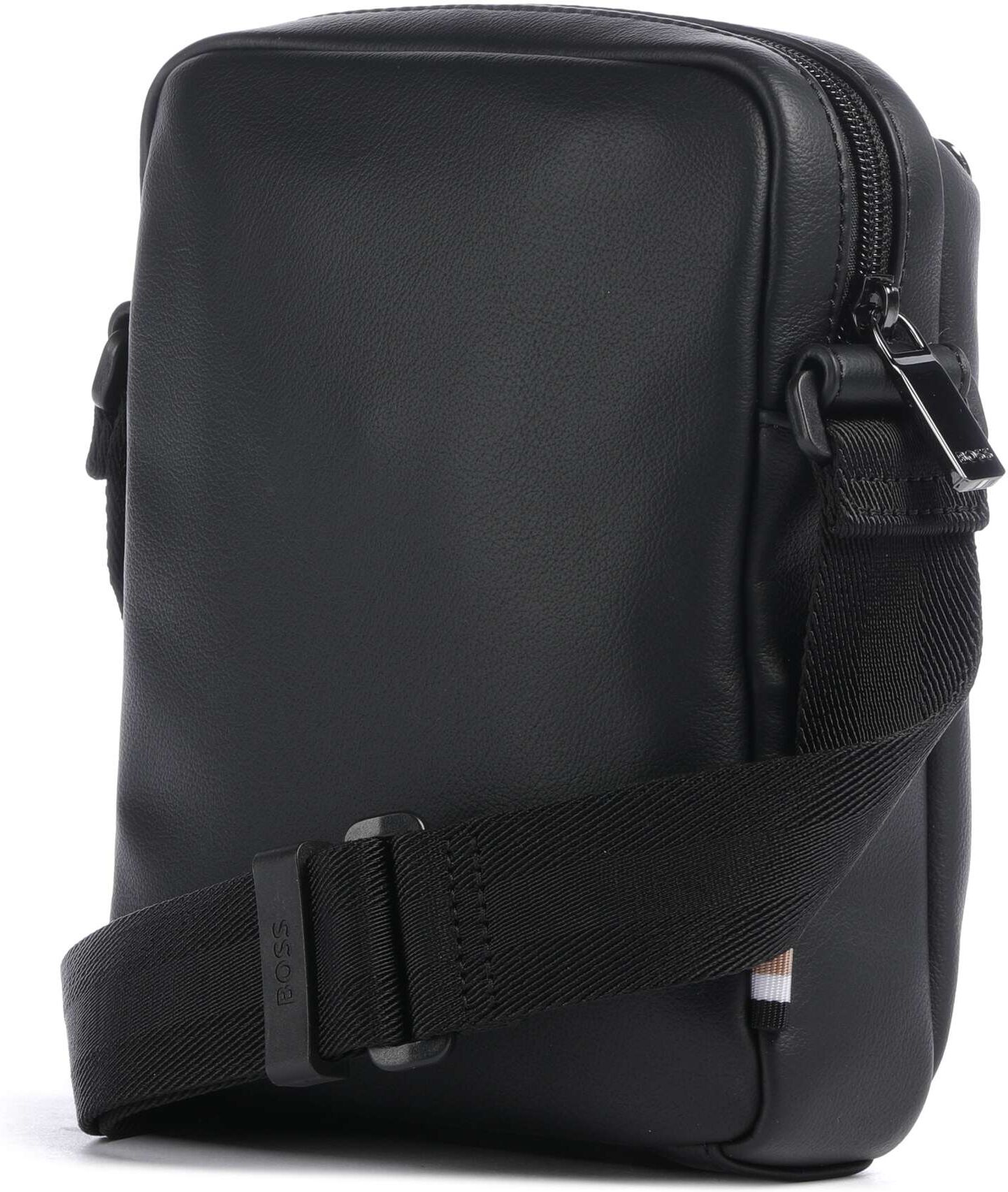 Boss Jace Umhängetasche aus Leder, schwarz