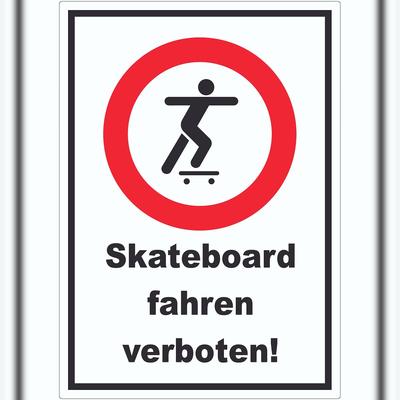 HB-Druck Skateboard fahren verboten Aufkleber A6 (105x148mm)