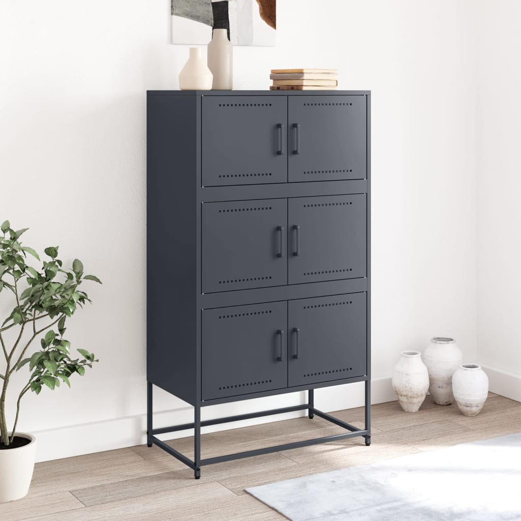vidaXL Buffet anthracite 68,5x38,5x123,5 cm acier