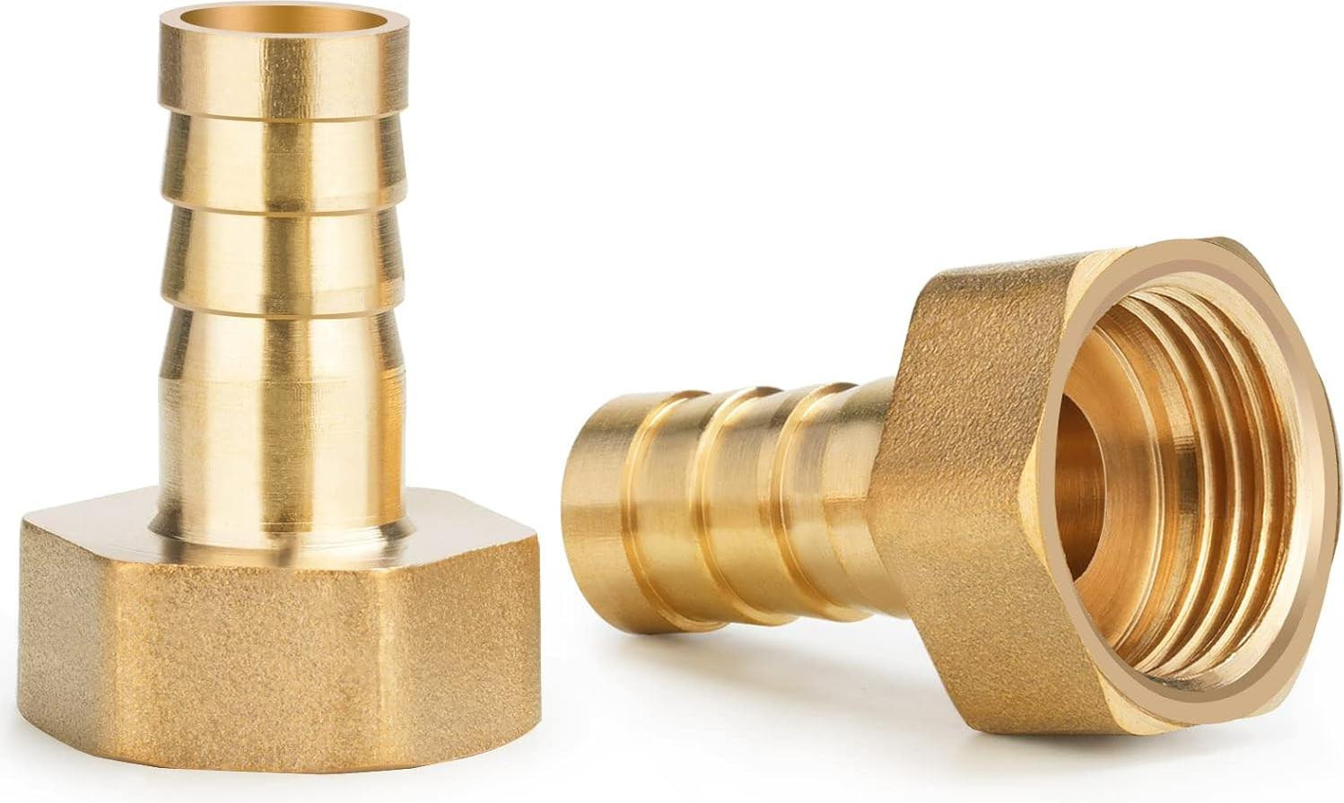 2 stuks koperen slangkoppeling, 1/2 inch binnendraad, 12 mm, voor tuin- en sanitairgebruik