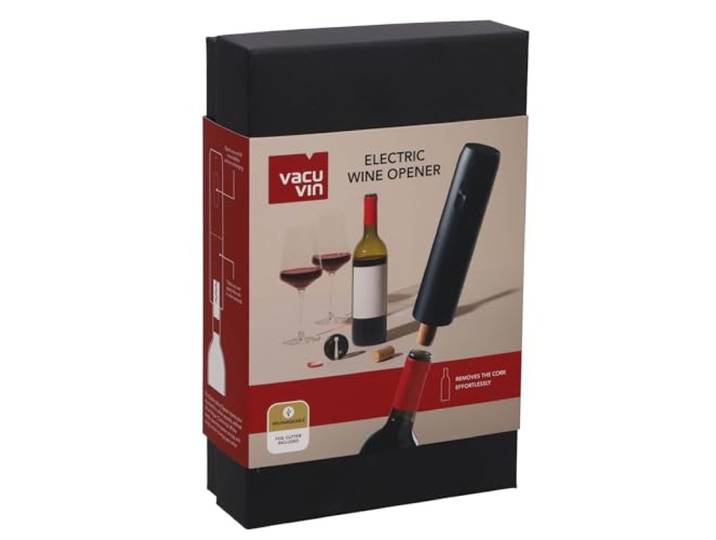 Vacu Vin Elektrische Wijnopener + Foliesnijder - Zwart
