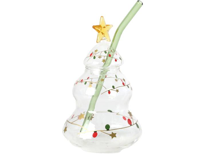 Trinkglas Xmas transparent Glas H 15 cm 500 ml - Trinkglas