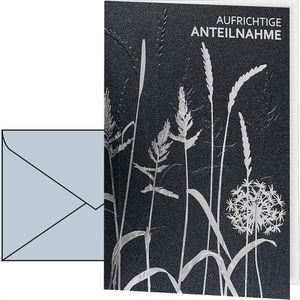 bsb Trauerkarten 811509-2, 115 x 170mm, Klappkarte mit Umschlag, 5 Stück