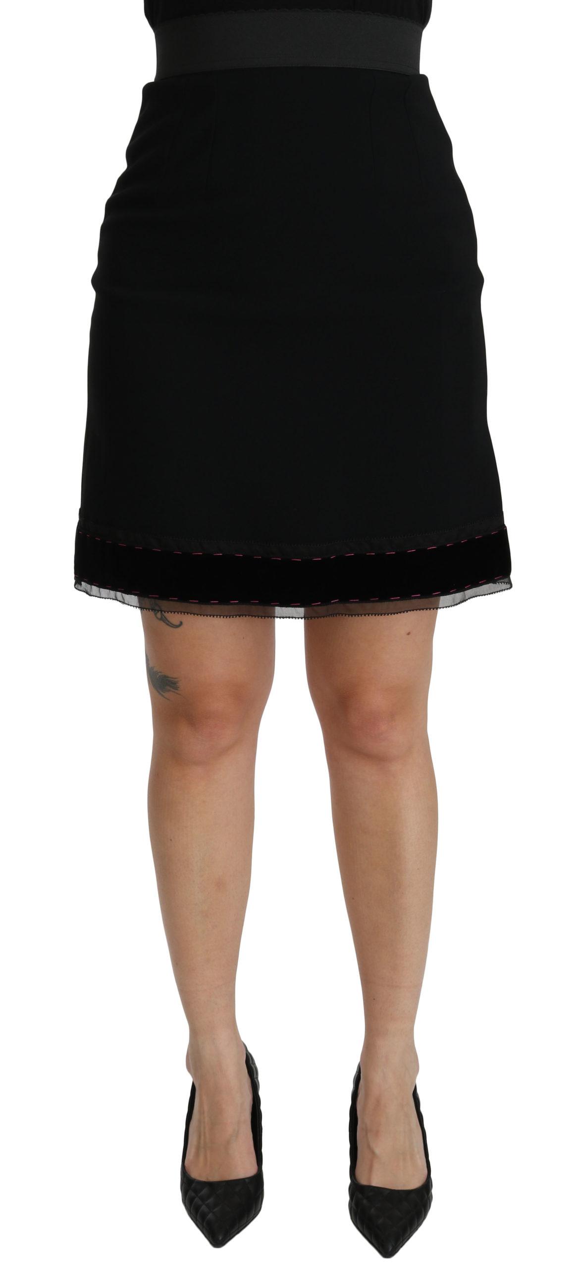 Dolce & Gabbana - Schwarzer Viskose-Minirock, A-Linie, hohe Taille, für Frauen