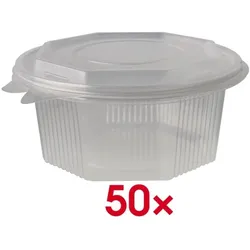 Papstar Einweg-Verpackungsbecher 750 ml, 50 Stück transparent, 13x6.1x13 cm