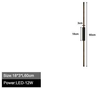 Uplift Picks Nordic Slim Linear LED Wall Sconce For Modern Interiors 60 Cm warm White black