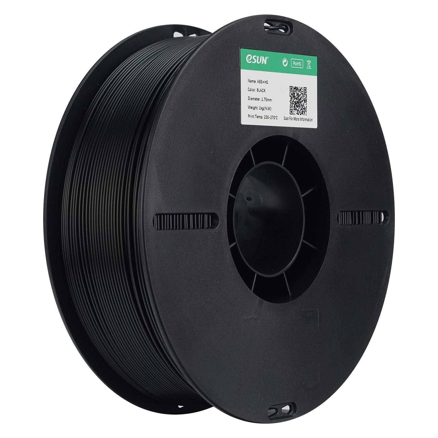eSUN eABS-HT Hochtemperatur Schwarz Filament 1.75mm 1Kg (ABS, 1000 g, 1.75 mm) (EABS-HT-P175B1)