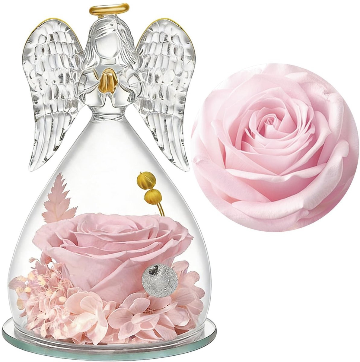 Dailygoods Eeuwige Roos in Glazen Stolp - Handgemaakte Geconserveerde Roos - Roze