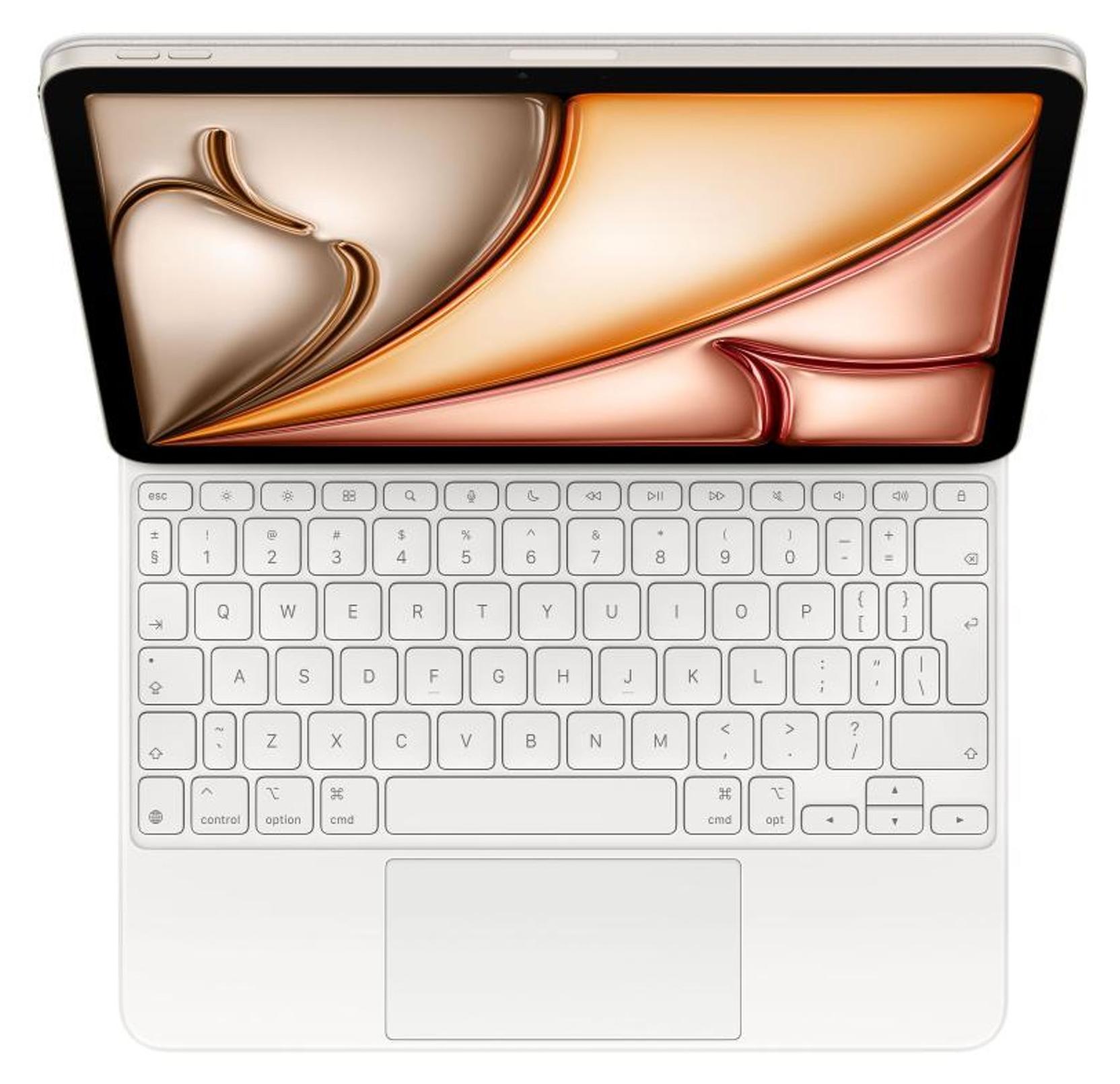 Tastaturhülle Apple Magic Keyboard MDFV4RO/A für iPad Air 11 (M3, 2025), rumänisches Layout, Weiß