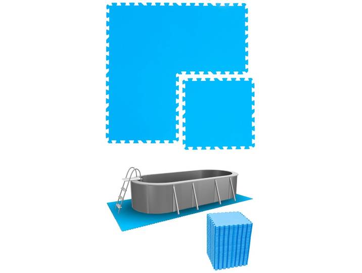 POOLMATTEN 15m² 64 EVA Matten 50 cm Blau