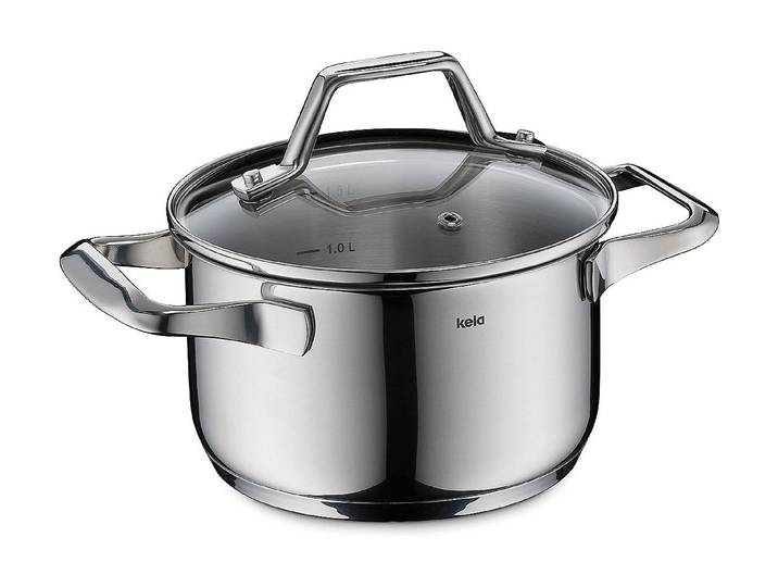 Kochtopf KELA Lucca , silber, H:9,5cm Ø:16cm, Töpfe, Kochtopf