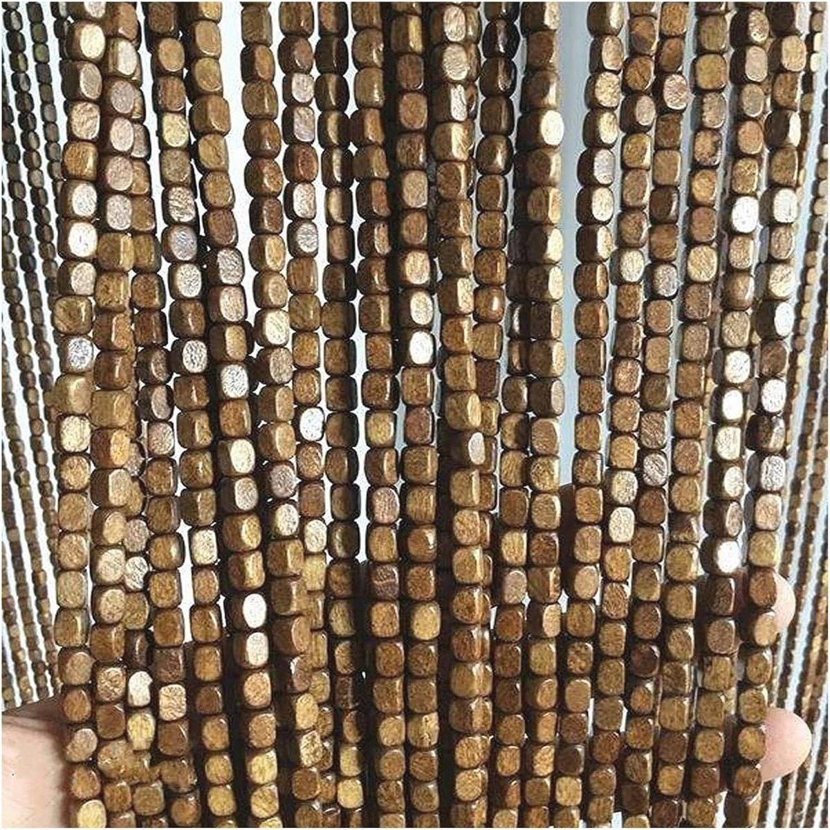 Houten Kralengordijnen voor Deuren en Ramen - Decoratieve Bamboe Deurgordijnen - Semi-transparant - B/D/H: 90 x 200 cm