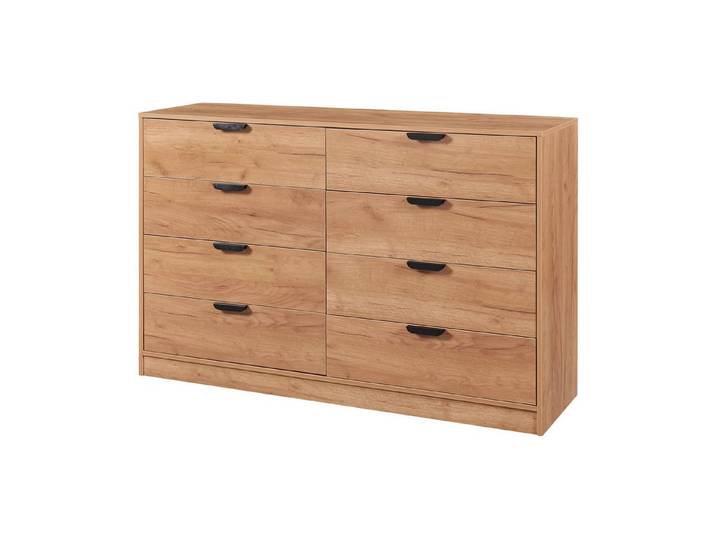 en.casa Kommode, »Varkaus« mit 8 Schubladen 90x140x40 cm Eichenoptik