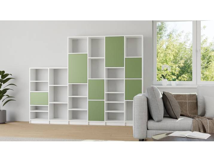 Großer Raumteiler mit bunten Türen MDF Beschichtet MDF Weiß matt