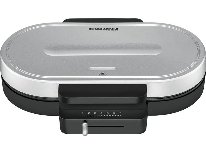 ROMMELSBACHER Waffeleisen WA 1250 , silber (schwarz, silber), B:34,5cm H:8cm T:25cm, Waffeleisen, Waffeleisen