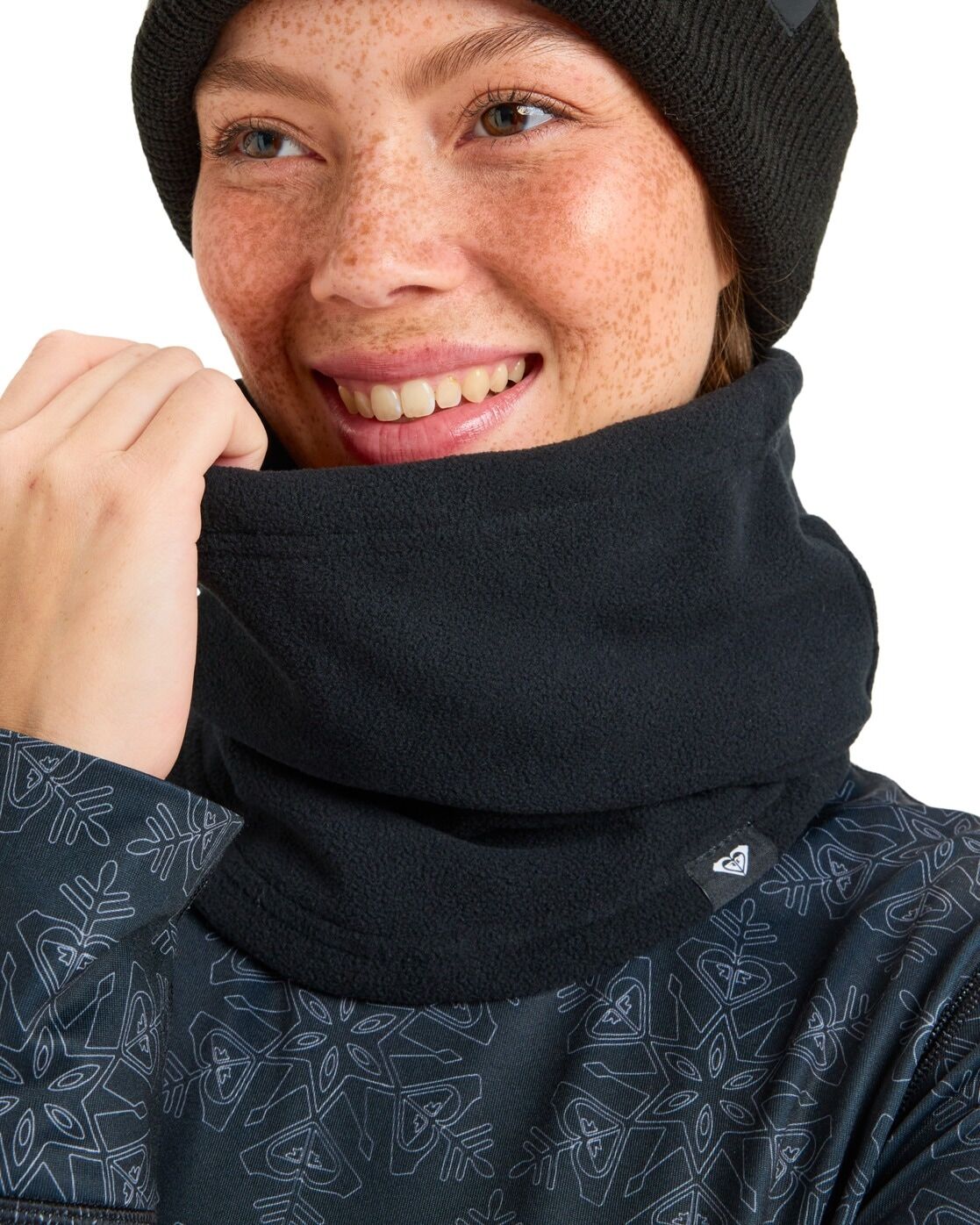 Multifunktionstuch ROXY "Sayna Collar", Damen, schwarz, Obermaterial: 100% Polyester., Modetücher Multifunktionstuch