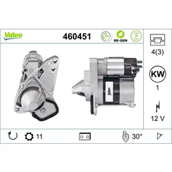 Starter VALEO 460451 für Renault Dacia Megane III Grandtour Dokker