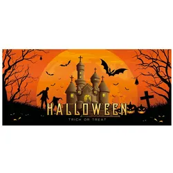 EUROPALMS Halloween Banner, Geisterhaus, 400x180cm