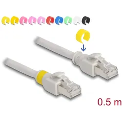 DELOCK NWK RJ45 Cat.6A S/FTP mit farbigen Clips 0,5 m