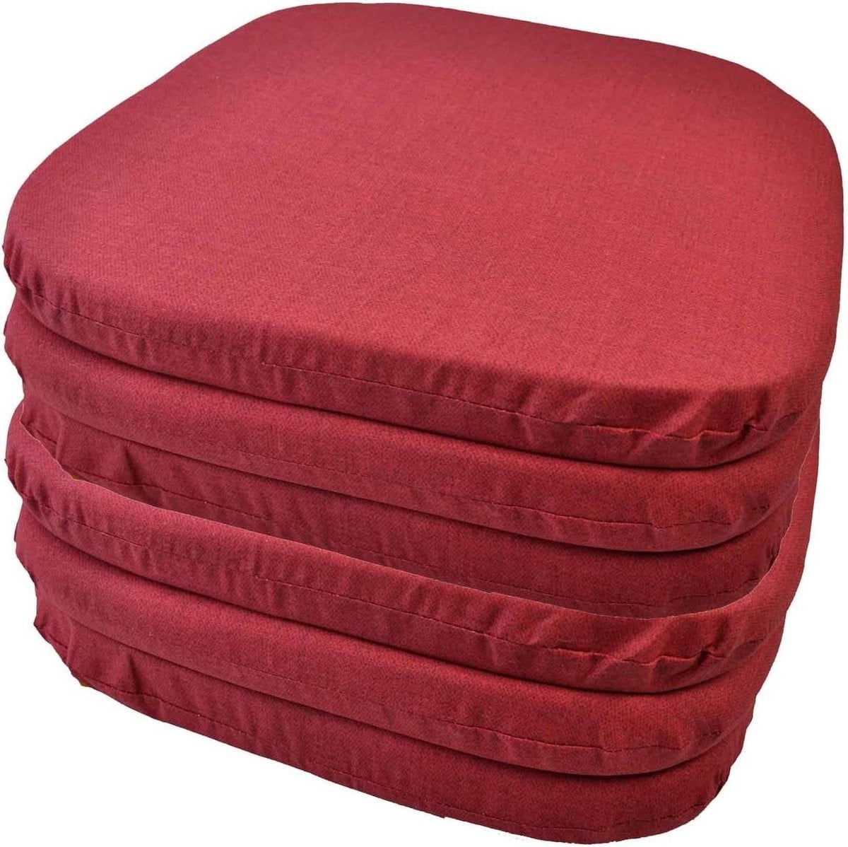 Set van 6 Stoelkussens Dining met Afneembare Hoes - Bordeaux