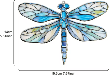 Inspire Picks Colorful Acrylic Dragonfly Suncatcher Hanging Window & Garden Decor pendant Ms10393