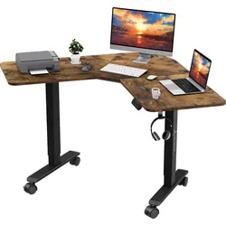 Neuer Eckschreibtisch Triadyn WorkBase 1206L Elektrische Höhenverstellung Griff 120x120cm Rustikaler Eiche