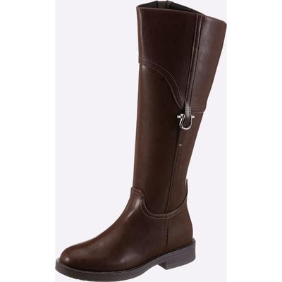 Stiefel HEINE, Damen, Gr. 38, braun, Synthetik, Schuhe Stiefel