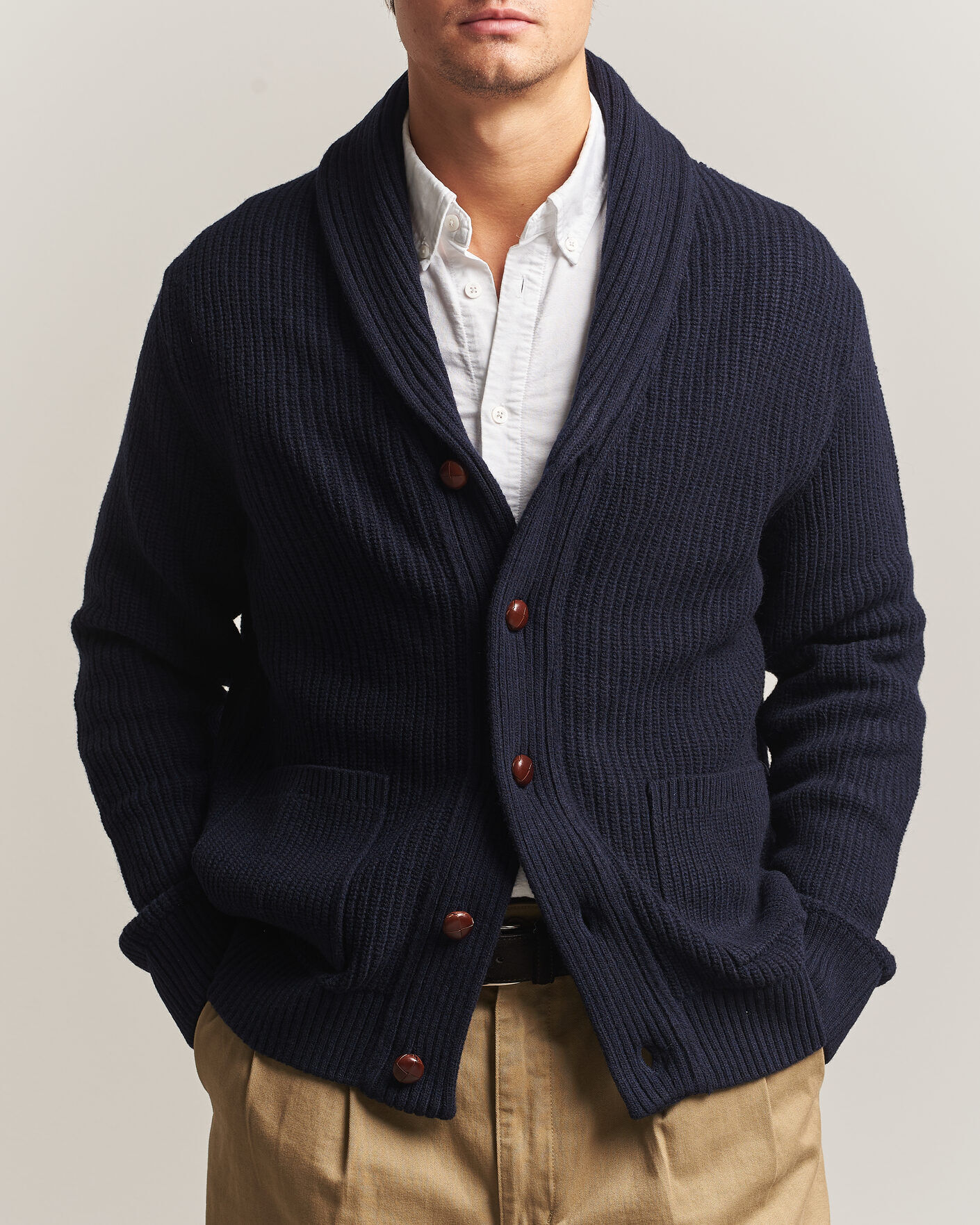 Barbour Lifestyle Hartland Knitted Shawl Cardigan Navy men XL Blå