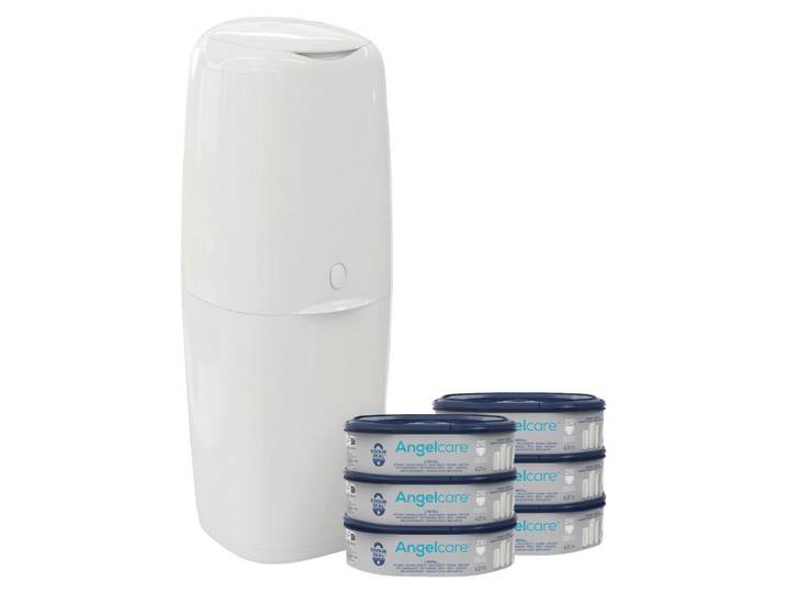 Angelcare Windeleimer, Weiss Hochglanz, Kunststoff, 29x45x25 cm, Pflegen, Wickeln, Windeleimer