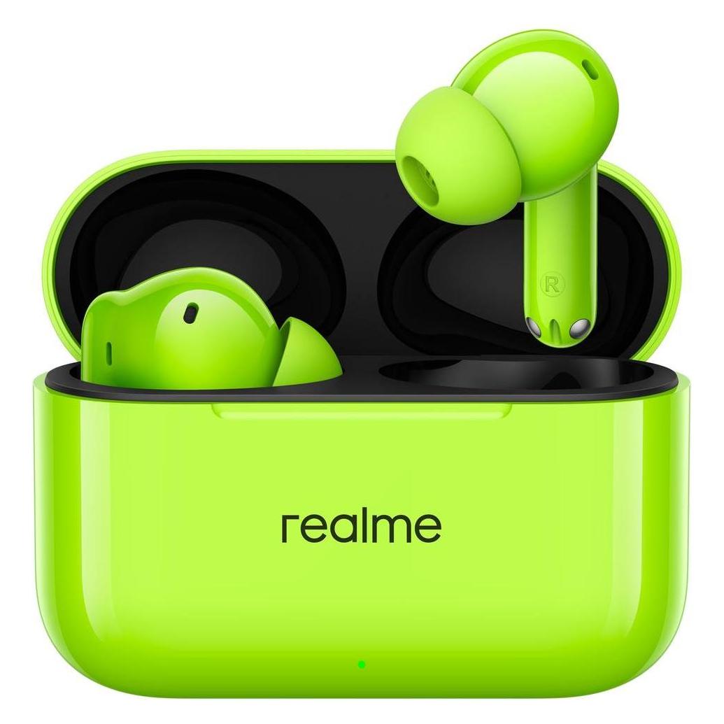 realme Wireless headphones Wireless earphones Buds T200 neon green (10 h, Kabellos) (T200 Green)