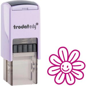 Trodat Motivstempel edy FIX Blume, aus Kunststoff, 1,9 x 1,9 cm, selbstfärbend, pink