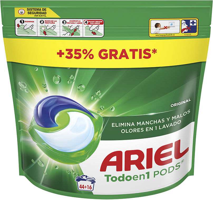 Ariel Pods Original detergente 60 cápsulas