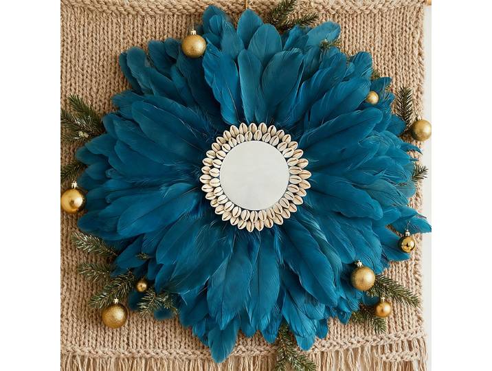 Ruban d'habillage en plumes de coq noires, 45cm, Kit de matériel de décoration murale, suspension créative de luxe pour salon, pendentif d'hôtel, artisanat de maison